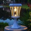 Gama Sonic Victorian Bulb Solar Light w/GS Solar Light Bulb, Wall/Pier/3 in. Fitter Mounts, White 94B233